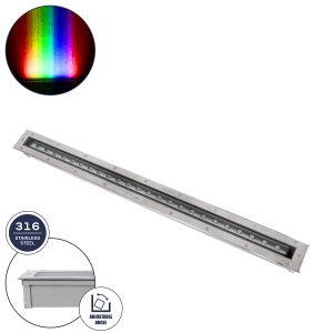 UNDERGROUND-PASSAGGIO 90197 Χωνευτό Φωτιστικό Wall Washer Δαπέδου LED 24W 2040lm 10° DC 24V Αδιάβροχο IP68 με Ρυθμιζόμενη Γωνία Φωτισμού L108 x W9 x H7.5cm RGBW DMX512 – Ανοξείδωτο Ατσάλι – 3 Years Warranty