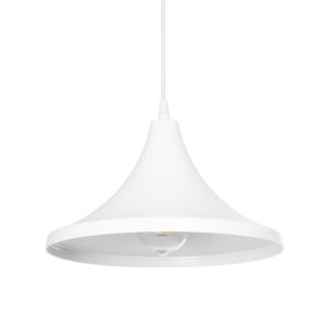 BELFRY 203-0079 Μοντέρνο Κρεμαστό Φωτιστικό Καμπάνα Μονόφωτο 1 x E27 IP20 Λεύκο Πλαστικό – Μ29.5 x Π29.5 x Υ21cm