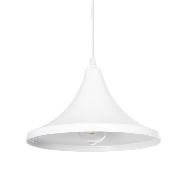 BELFRY 203-0079 Μοντέρνο Κρεμαστό Φωτιστικό Καμπάνα Μονόφωτο 1 x E27 IP20 Λεύκο Πλαστικό - Μ29.5 x Π29.5 x Υ21cm