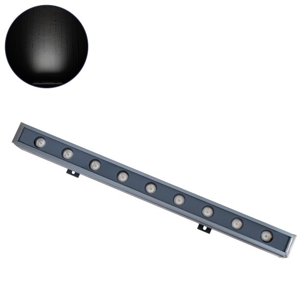 WASHER-NAIA 90174 Μπάρα Φωτισμού Wall Washer LED 9W 1080lm 30° DC 24V Αδιάβροχο IP65 Ψυχρό Λευκό 6000K Dimmable - Γκρι Ανθρακί - Μ50 x Π4 x Υ5cm - 3 Χρόνια Εγγύηση