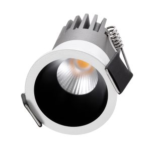 MICRO-S 60235 Χωνευτό LED Spot Downlight TrimLess Φ4cm 5W 625lm 38° AC 220-240V IP20 Φ4 x Υ5.9cm – Στρόγγυλο – Λευκό με Μαύρο Κάτοπτρο – Θερμό Λευκό 2700K – Bridgelux COB – 5 Years Warranty