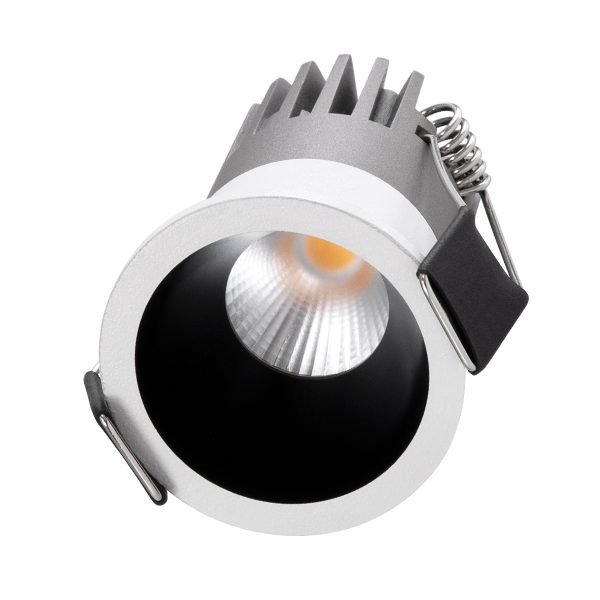MICRO-S 60235 Χωνευτό LED Spot Downlight TrimLess Φ4cm 5W 625lm 38° AC 220-240V IP20 Φ4 x Υ5.9cm - Στρόγγυλο - Λευκό με Μαύρο Κάτοπτρο - Θερμό Λευκό 2700K - Bridgelux COB - 5 Years Warranty - Image 2
