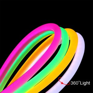70586 TUBE 360° Degree Neon Flex Epistar LED SMD 2835 1m 12W/m 120LED/m 1212lm/m 360° DC 24V Αδιάβροχη IP68 Gold – Ultra Θερμό 2200K Dimmable
