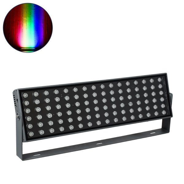 FLOOD-ZANA 90561 Προβολέας Σποτ Wall Washer LED 200W 17000lm 30° DC 24V Αδιάβροχο IP65 RGBW DMX512 Dimmable - Γκρι Ανθρακί - Μ70 x Π29 x Υ10cm - 3 Χρόνια Εγγύηση