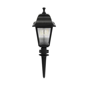 SOLME 203-0213 Vintage Καρφωτό Φωτιστικό Φαναράκι Μονόφωτο 1 x E27 IP44 Μαύρο & Διάφανο Πλαστικό – Μ15 x Π15 x Υ50cm