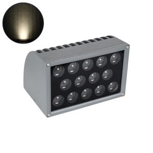 FLOOD-DENA 90488 Επιτοίχιος Προβολέας Wall Washer για Φωτισμό Κτιρίων – Απλίκα & Δαπέδου LED 30W 2850lm 5° DC 24V Αδιάβροχο IP67 Μ18.5 x Π13 x Υ12cm Φυσικό Λευκό 4500K – Γκρι Ανθρακί – 3 Years Warranty