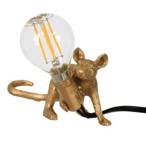 MOUSE 00677 Vintage Επιτραπέζιο Φωτιστικό Πορτατίφ Μονόφωτο 1 x E12 IP20 Χρυσό Πλαστικό – Μ13 x Π4 x Υ7cm