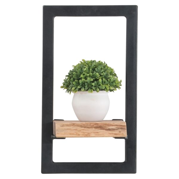 LIZARD Frame Ράφι Μέταλλο Βαφή Μαύρο, Ξύλο Ακακία Φυσικό - Image 2