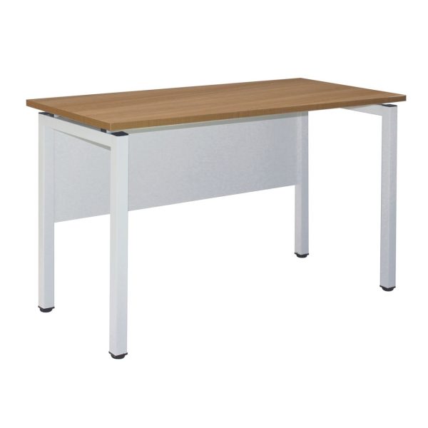 UNIT Γραφείο Μέταλλο Βαφή Άσπρο, Melamine Απόχρωση Sonoma - Image 2