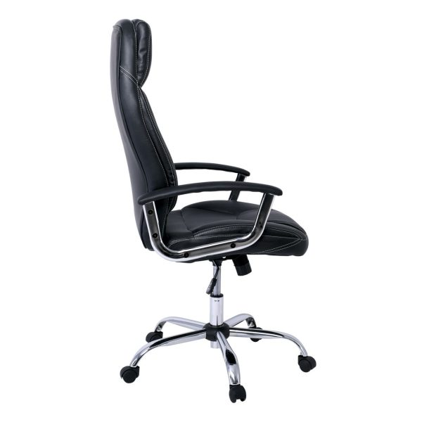 BF5700 Πολυθρόνα Διευθυντή Μέταλλο Χρώμιο, Pu Μαύρο - Image 3