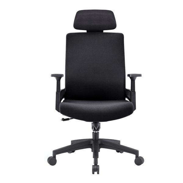 BF8900 Πολυθρόνα Γραφείου Διευθυντή, Mesh Μαύρο, Ύφασμα Μαύρο - Image 3