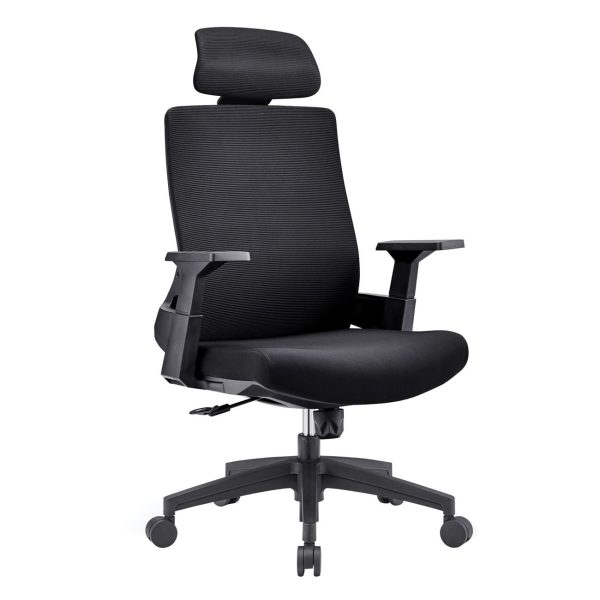 BF8900 Πολυθρόνα Γραφείου Διευθυντή, Mesh Μαύρο, Ύφασμα Μαύρο - Image 2