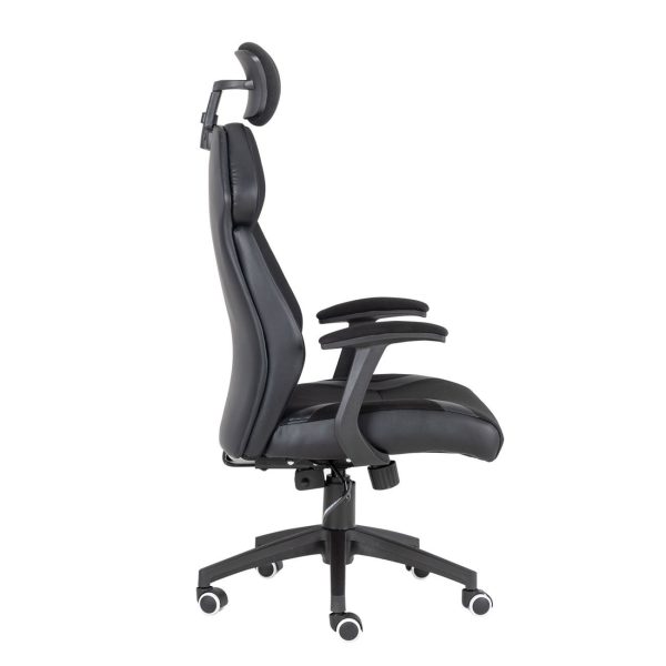 BF8300 Πολυθρόνα Γραφείου Διευθυντή, Microfiber Μαύρο PU Μαύρο - Image 3