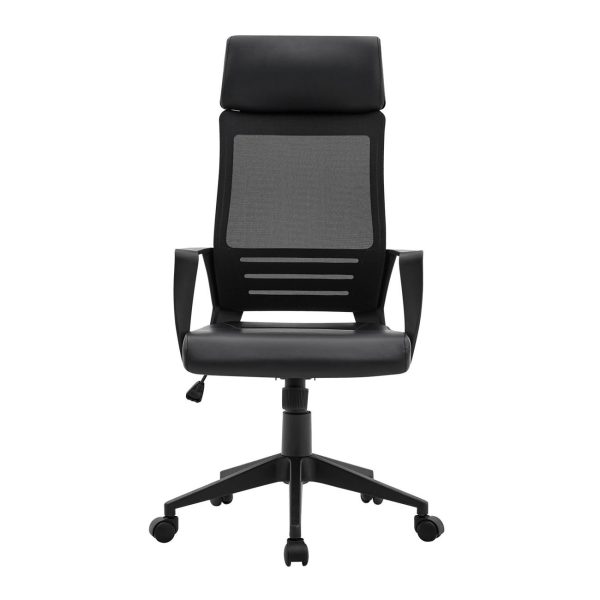 BF2500 Πολυθρόνα Γραφείου Διευθυντή Mesh Μαύρο - Pu Μαύρο - Image 3
