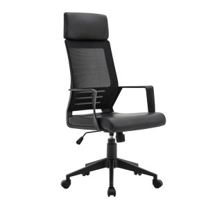 BF2500 Πολυθρόνα Γραφείου Διευθυντή Mesh Μαύρο – Pu Μαύρο