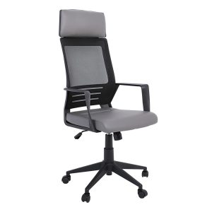 BF2500 Πολυθρόνα Γραφείου Διευθυντή Mesh Μαύρο – Pu Γκρι