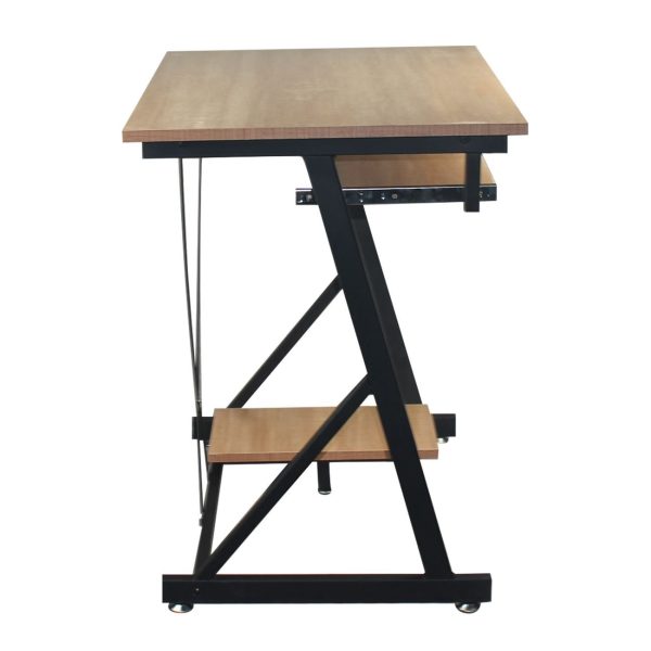 UNIT Γραφείο Η/Υ Μέταλλο Βαφή Μαύρο, Melamine Απόχρωση Sonoma - Image 3