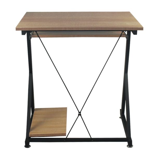 UNIT Γραφείο Η/Υ Μέταλλο Βαφή Μαύρο, Melamine Απόχρωση Sonoma - Image 4