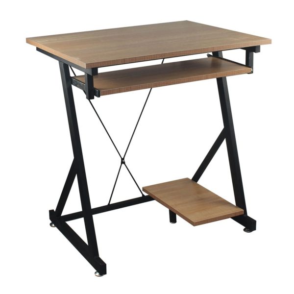 UNIT Γραφείο Η/Υ Μέταλλο Βαφή Μαύρο, Melamine Απόχρωση Sonoma - Image 2