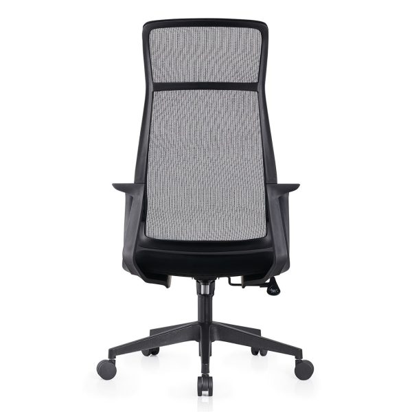 BF2990  Πολυθρόνα Γραφείου Διευθυντή, Mesh Γκρι, Ύφασμα Μαύρο - Image 4