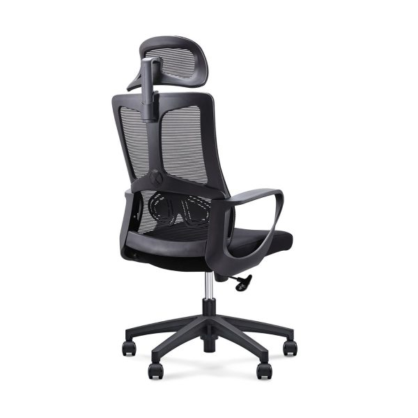 BF8600 Πολυθρόνα Γραφείου Διευθυντή, Mesh Μαύρο, Ύφασμα Μαύρο - Image 4