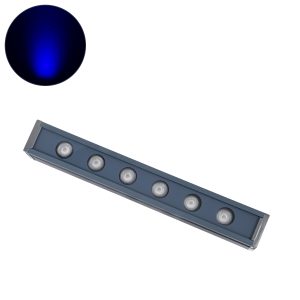WASHER-VAIA 90182 Μπάρα Φωτισμού Wall Washer LED 6W 600lm 30° DC 24V Αδιάβροχο IP65 Μπλε Dimmable – Γκρι Ανθρακί – Μ30 x Π4 x Υ5cm – 3 Χρόνια Εγγύηση