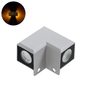 WALLLIGHT-DONA 90258 Φωτιστικό Γωνίας Τοίχου – Απλίκα LED 10W 850lm 10° AC 220-240V Αδιάβροχο IP66 Μ8.2 x Π8.2 x Υ6cm Αρχιτεκτονικό Πορτοκαλί 2200K – Γκρι – 3 Years Warranty