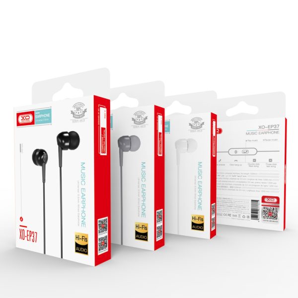 XO EP37 In-ear Handsfree  1.15μ Άσπρο - Image 4