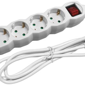 Entac Πολύπριζο 5 Θέσεων Με Διακόπτη 3×1.5mm 1.5m