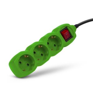 Entac Πολύπριζο 3 Θέσεων Με Διακόπτη 3×1.0mm 1.5m Πράσινο
