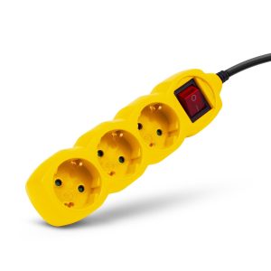 Entac Πολύπριζο 3 Θέσεων Με Διακόπτη 3×1.0mm 1.5m Κίτρινο