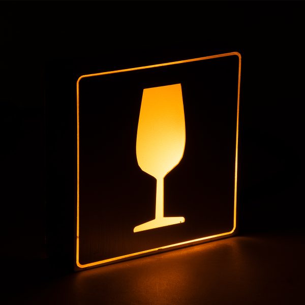 SENSATI 75662 Φωτιστικό Τοίχου Ένδειξης GLASS OF WINE LED 1W AC 220-240V IP20 - Σώμα Αλουμινίου - Μ11 x Π11 x Υ3cm - Πορτοκαλί - Image 4
