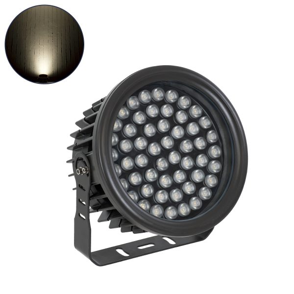 FLOOD-NEVA 90399 Προβολέας Σποτ Wall Washer LED 54W 5130lm 30° DC 24V Αδιάβροχο IP65 Φυσικό Λευκό 4500K Dimmable - Μαύρο - Μ24.5 x Π24.5 x Υ14.7cm - 3 Χρόνια Εγγύηση