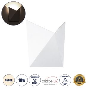 STEALTH 60521 Φωτιστικό Τοίχου – Απλίκα Αρχιτεκτονικού Φωτισμού Εσωτερικού/Εξωτερικού Χώρου Up or Down LED 10W 1100lm 60° AC220-240V Αδιάβροχο IP65 – Σώμα Αλουμινίου & Tempered Glass – Μ17 x Π17 x Υ7.5cm – Φυσικό Λευκό 4500K – Λευκό – Bridgelux Chip –