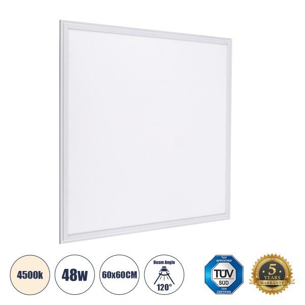 60210 Χωνευτό LED Panel Milky Super Slim 60x60cm 48W 4560lm 120° CRI≥80Ra UGR<19 AC 220-240V IP20 Μ60 x Π60 x Υ1.5cm - Φυσικό Λευκό 4500K - TÜV Certified Driver - 5 Years Warranty