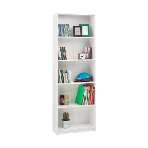 Βιβλιοθήκη μελαμίνης Max  σε χρώμα λευκό 58x23x170εκ. - Image 5