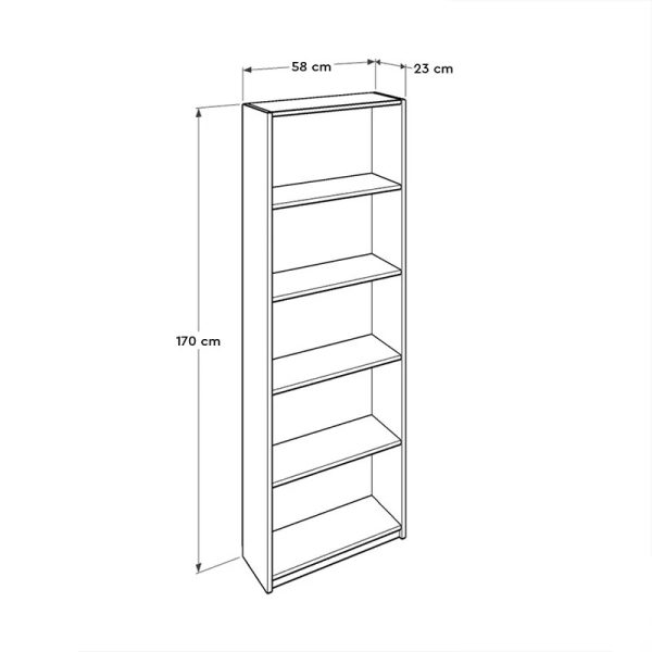 Βιβλιοθήκη μελαμίνης Max  σε χρώμα κόκκινο 58x23x170εκ. - Image 5