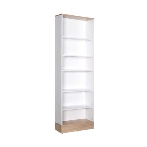 Βιβλιοθήκη μελαμίνης Base  χρώμα oak – λευκό 60x26x197εκ.