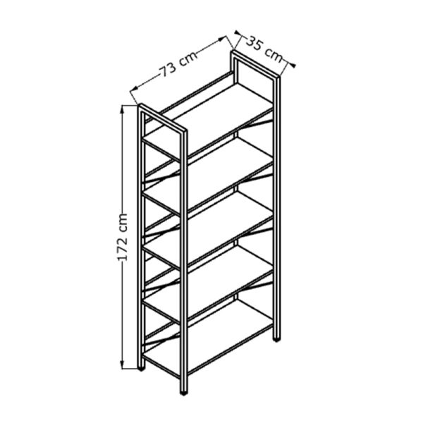 Βιβλιοθήκη Connect  χρώμα καρυδί 73x35x172εκ. - Image 4