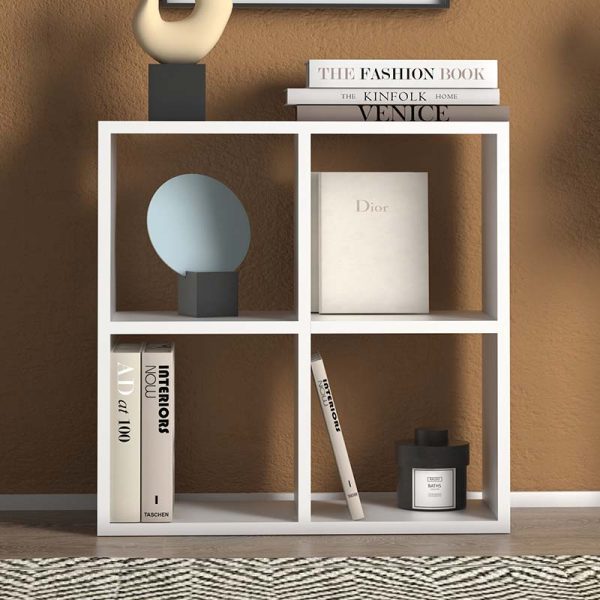 Βιβλιοθήκη Cube  από μελαμίνη χρώμα λευκό 60x23x60εκ. - Image 3