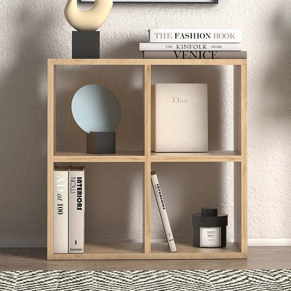 Βιβλιοθήκη Cube  από μελαμίνη χρώμα pine oak 60x23x60εκ. - Image 3