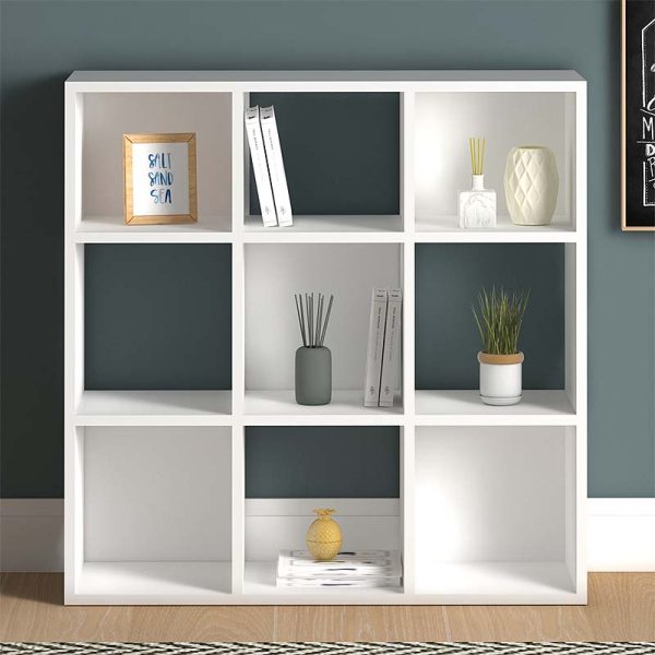 Βιβλιοθήκη Cube  από μελαμίνη χρώμα λευκό 90x30x90εκ. - Image 3