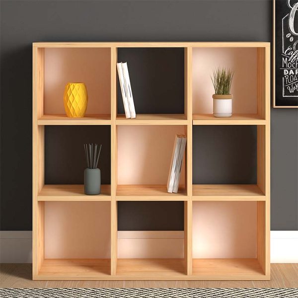 Βιβλιοθήκη Cube  από μελαμίνη χρώμα oak 90x30x90εκ. - Image 3