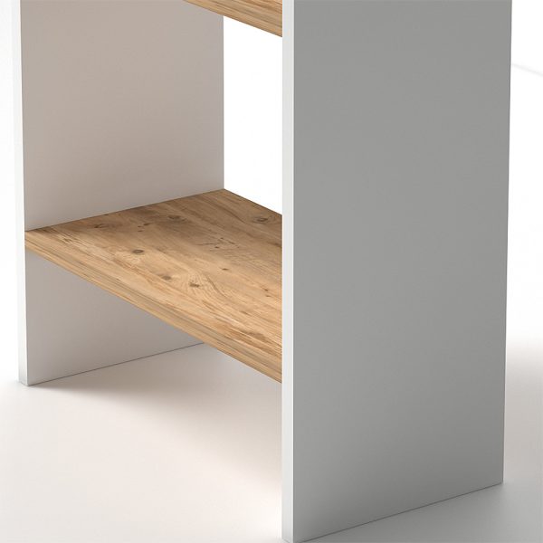 Βιβλιοθήκη μελαμίνης Flora  χρώμα white pine 52x25x158εκ. - Image 4