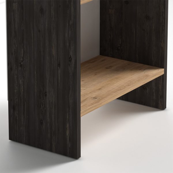 Βιβλιοθήκη μελαμίνης Flora  χρώμα industrial grey - oak 52x25x80εκ. - Image 4
