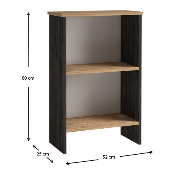 Βιβλιοθήκη μελαμίνης Flora  χρώμα industrial grey - oak 52x25x80εκ. - Image 5