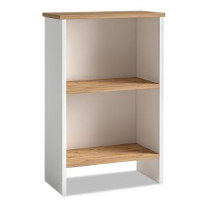 Βιβλιοθήκη μελαμίνης Flora  χρώμα white – oak 52x25x80εκ.