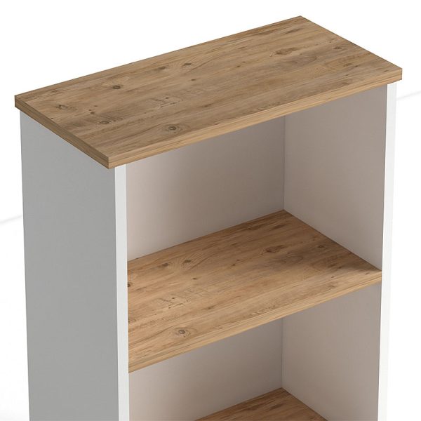 Βιβλιοθήκη μελαμίνης Flora  χρώμα white - oak 52x25x80εκ. - Image 4