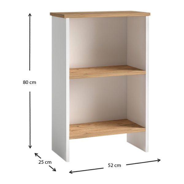 Βιβλιοθήκη μελαμίνης Flora  χρώμα white - oak 52x25x80εκ. - Image 5