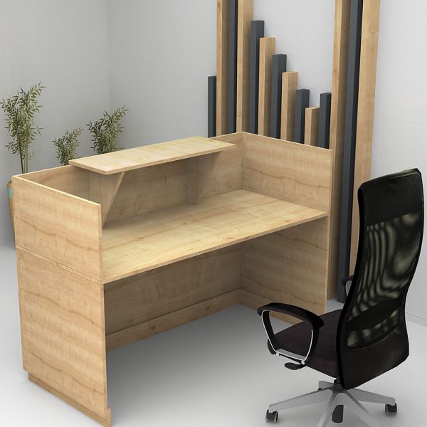 Γραφείο υποδοχής - reception Lemmon  χρώμα φυσικό οξιάς 160x70x110εκ. - Image 2
